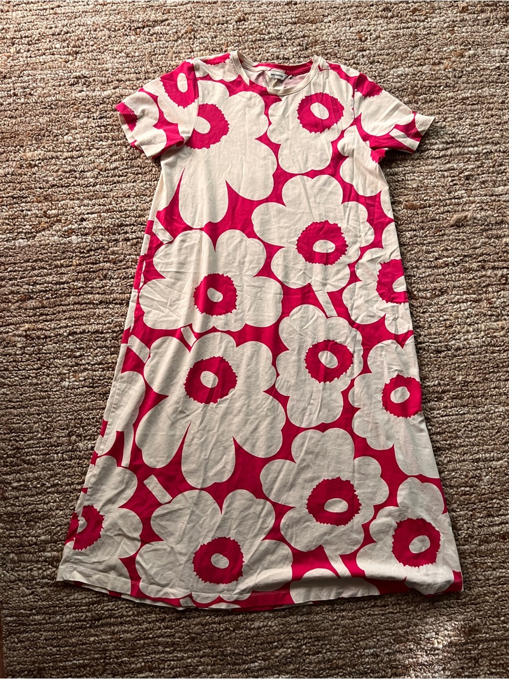 Marimekko Pisteinen Unikko Pink Tee Dress